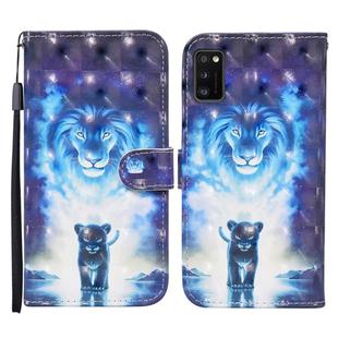 For Samsung Galaxy A41 Colored Drawing Pattern Horizontal Flip Leather Case with Holder & Card Slots & Wallet(Lion)
