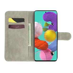 For Samsung Galaxy A51 Colored Drawing Pattern Horizontal Flip Leather Case with Holder & Card Slots & Wallet(Purple Flower Butterfly)