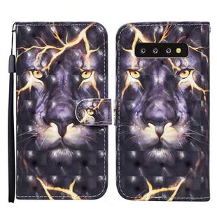For Samsung Galaxy S10 Colored Drawing Pattern Horizontal Flip Leather Case with Holder & Card Slots & Wallet(Thunder Lion)