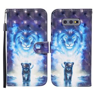 For Samsung Galaxy S10e Colored Drawing Pattern Horizontal Flip Leather Case with Holder & Card Slots & Wallet(Lion)