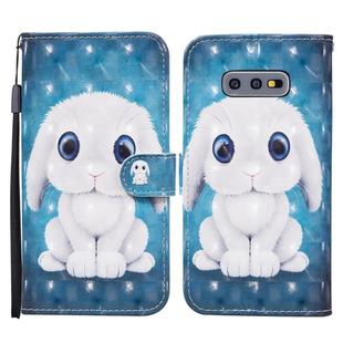 For Samsung Galaxy S10e Colored Drawing Pattern Horizontal Flip Leather Case with Holder & Card Slots & Wallet(Rabbit)