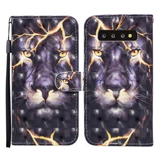 For Samsung Galaxy S10+ Colored Drawing Pattern Horizontal Flip Leather Case with Holder & Card Slots & Wallet(Thunder Lion)