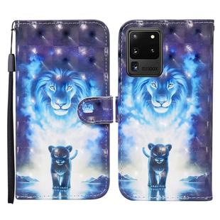 For Samsung Galaxy S20 Ultra Colored Drawing Pattern Horizontal Flip Leather Case with Holder & Card Slots & Wallet(Lion)