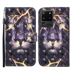 For Samsung Galaxy S20 Ultra Colored Drawing Pattern Horizontal Flip Leather Case with Holder & Card Slots & Wallet(Thunder Lion)