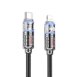 hoco U122 1.2m PD27W USB-C / Type-C to 8 Pin Lantern Transparent Discovery Edition Charging Data Cable(Black)