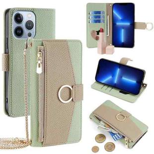 For iPhone 13 Pro Crossbody Litchi Texture Leather Phone Case(Green)