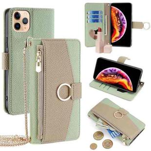 For iPhone 11 Pro Max Crossbody Litchi Texture Leather Phone Case(Green)