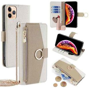 For iPhone 11 Pro Max Crossbody Litchi Texture Leather Phone Case(White)