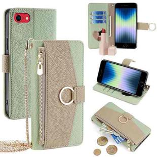 For iPhone SE 2020 / 8 / 7 Crossbody Litchi Texture Leather Phone Case(Green)