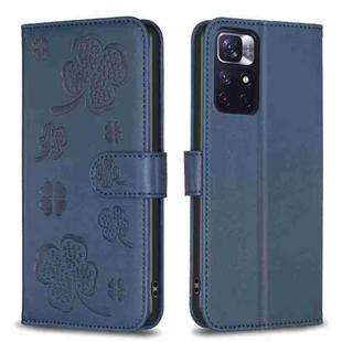 For Xiaomi Redmi Note 11 / 12S 4G Four-leaf Embossed Leather Phone Case(Blue)