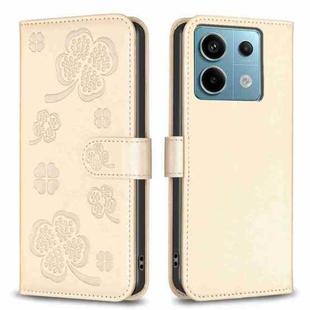 For Xiaomi Redmi Note 13 Pro 5G Four-leaf Embossed Leather Phone Case(Gold)