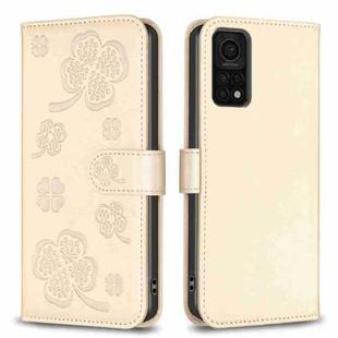 For Xiaomi Redmi K30S Four-leaf Embossed Leather Phone Case(Gold)