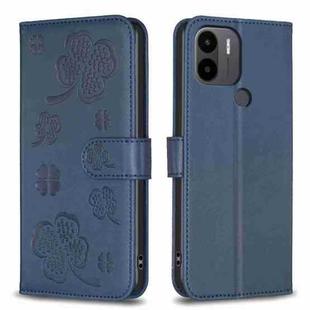 For Xiaomi Redmi A1+ / A2 Four-leaf Embossed Leather Phone Case(Blue)