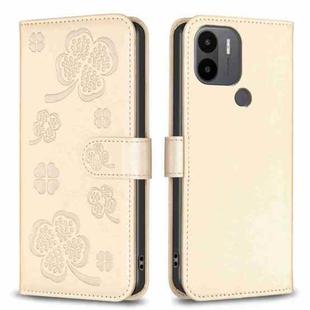 For Xiaomi Redmi A1+ / A2 Four-leaf Embossed Leather Phone Case(Gold)