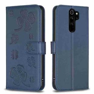 For Xiaomi Redmi Note 8 Pro Four-leaf Embossed Leather Phone Case(Blue)