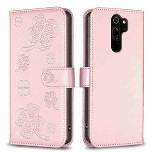 For Xiaomi Redmi Note 8 Pro Four-leaf Embossed Leather Phone Case(Pink)