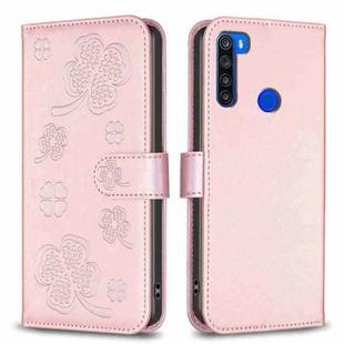 For Xiaomi Redmi Note 8T Four-leaf Embossed Leather Phone Case(Pink)