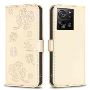For Xiaomi 13T Four-leaf Embossed Leather Phone Case(Gold)