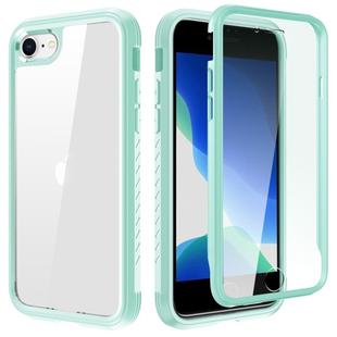 For iPhone SE 2022 / SE 2020 / 8 / 7 Shockproof TPU Frame + Clear PC Back Case + Front PET Screen Film(Green)