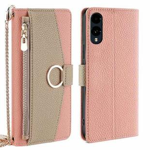 For Fujitsu Arrows We2 Crossbody Litchi Texture Leather Phone Case(Pink)