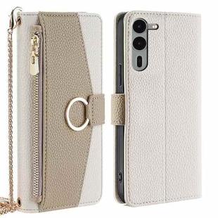 For Fujitsu Arrows We2 Plus Crossbody Litchi Texture Leather Phone Case(White)