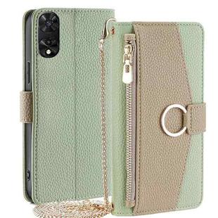 For TCL 505 4G Crossbody Litchi Texture Leather Phone Case(Green)