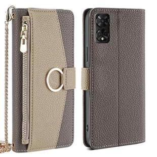 For TCL 50 5G Crossbody Litchi Texture Leather Phone Case(Grey)