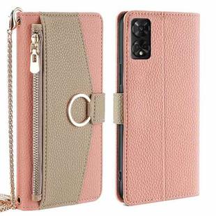 For TCL 50 5G Crossbody Litchi Texture Leather Phone Case(Pink)