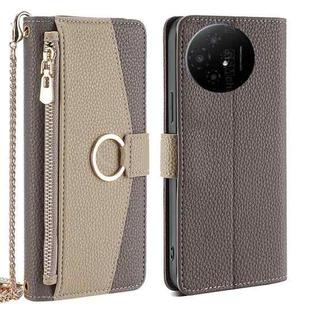 For TCL 50 XL Crossbody Litchi Texture Leather Phone Case(Grey)