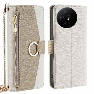 For TCL 50 XL Crossbody Litchi Texture Leather Phone Case(White)