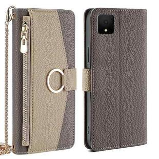 For TCL 502 Crossbody Litchi Texture Leather Phone Case(Grey)