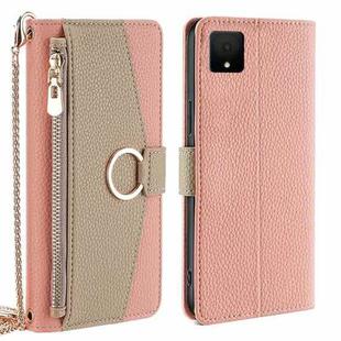 For TCL 502 Crossbody Litchi Texture Leather Phone Case(Pink)