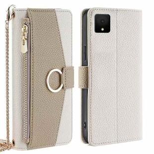 For TCL 502 Crossbody Litchi Texture Leather Phone Case(White)