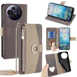 For TCL 50 NxtPaper 5G / 50 Pro NxtPaper 5G Crossbody Litchi Texture Leather Phone Case(Grey)