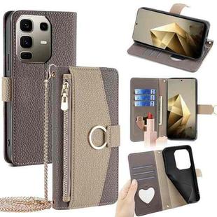 For TCL 60R 5G Crossbody Litchi Texture Leather Phone Case(Grey)