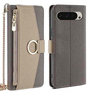 For Google Pixel 9 Crossbody Litchi Texture Leather Phone Case(Grey)