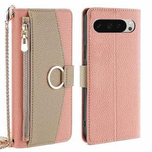 For Google Pixel 9 Crossbody Litchi Texture Leather Phone Case(Pink)