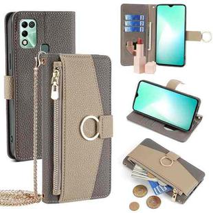 For Infinix Hot 11 Play Crossbody Litchi Texture Leather Phone Case(Grey)