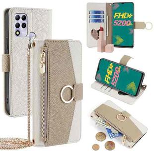 For Infinix Hot 11 Russian Version Crossbody Litchi Texture Leather Phone Case(White)