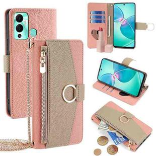 For Infinix Hot 12 Play Crossbody Litchi Texture Leather Phone Case(Pink)