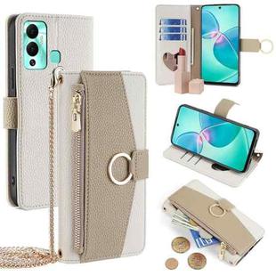 For Infinix Hot 12 Play Crossbody Litchi Texture Leather Phone Case(White)