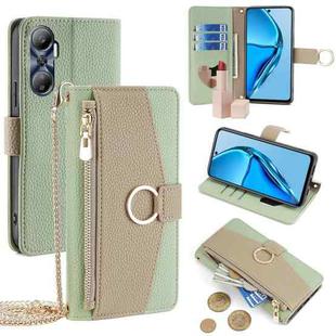 For Infinix Hot 20 4G Crossbody Litchi Texture Leather Phone Case(Green)