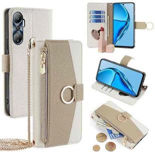 For Infinix Hot 20 4G Crossbody Litchi Texture Leather Phone Case(White)