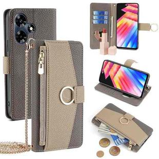 For Infinix Hot 30 4G Crossbody Litchi Texture Leather Phone Case(Grey)