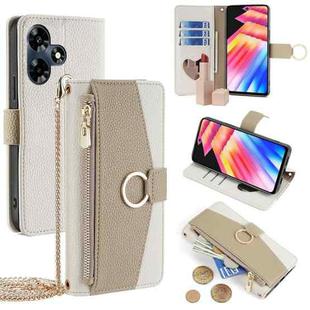 For Infinix Hot 30 4G Crossbody Litchi Texture Leather Phone Case(White)