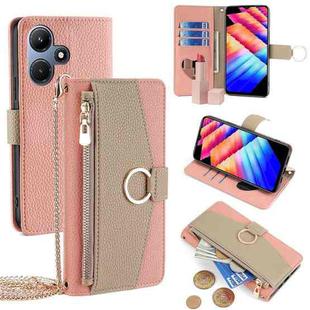 For Infinix Hot 30i 4G Crossbody Litchi Texture Leather Phone Case(Pink)