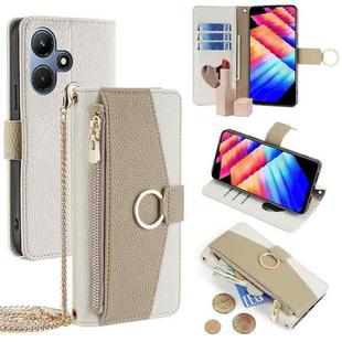 For Infinix Hot 30i 4G Crossbody Litchi Texture Leather Phone Case(White)