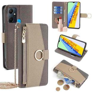 For Infinix Smart 6 Plus Crossbody Litchi Texture Leather Phone Case(Grey)