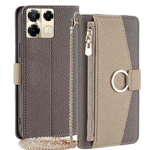 For Infinix Note 40 Pro 5G Crossbody Litchi Texture Leather Phone Case(Grey)