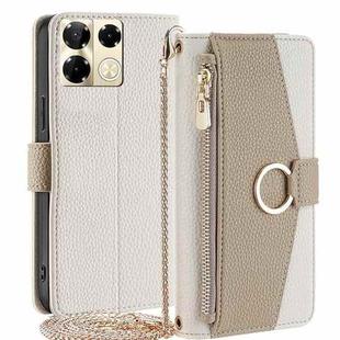 For Infinix Note 40 Pro 5G Crossbody Litchi Texture Leather Phone Case(White)